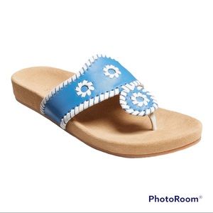 NEW In Box Jack Rogers Atlantic Blue & White Comfort Sandals